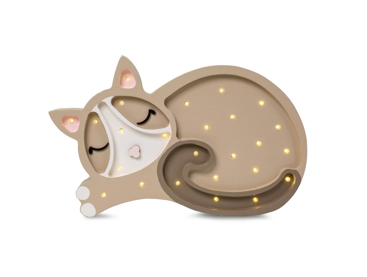 Handmade Wooden Night Light (Cat) - Tiny Tugz™