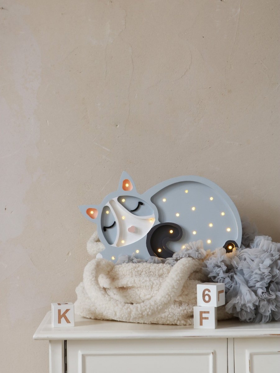 Handmade Wooden Night Light (Cat) - Tiny Tugz™