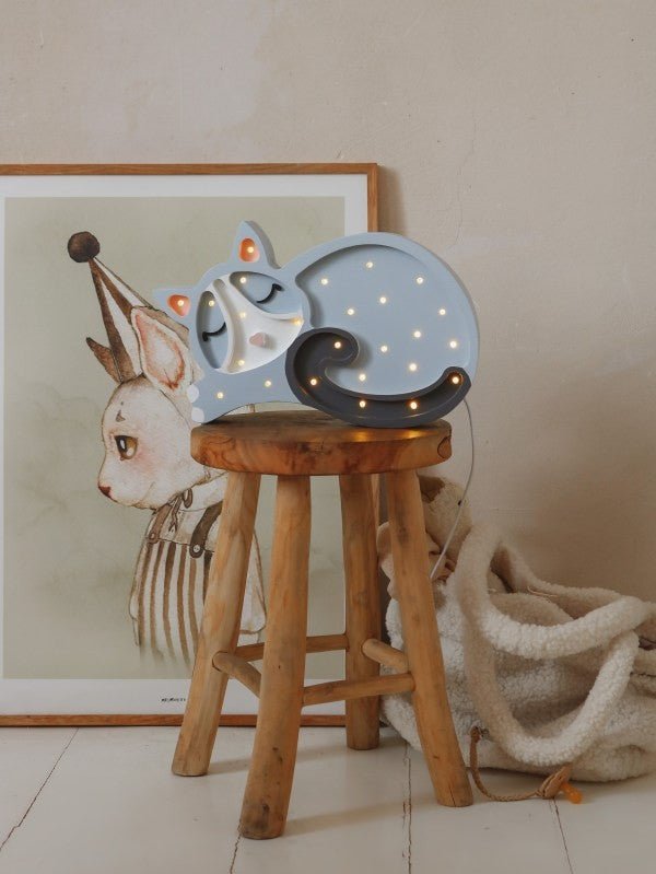 Handmade Wooden Night Light (Cat) - Tiny Tugz™