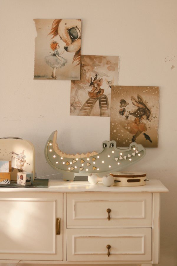 Handmade Wooden Night Light (Crocodile) - Tiny Tugz™