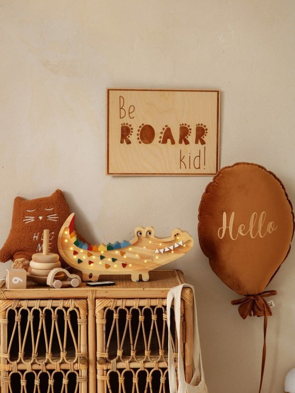 Handmade Wooden Night Light (Crocodile) - Tiny Tugz™