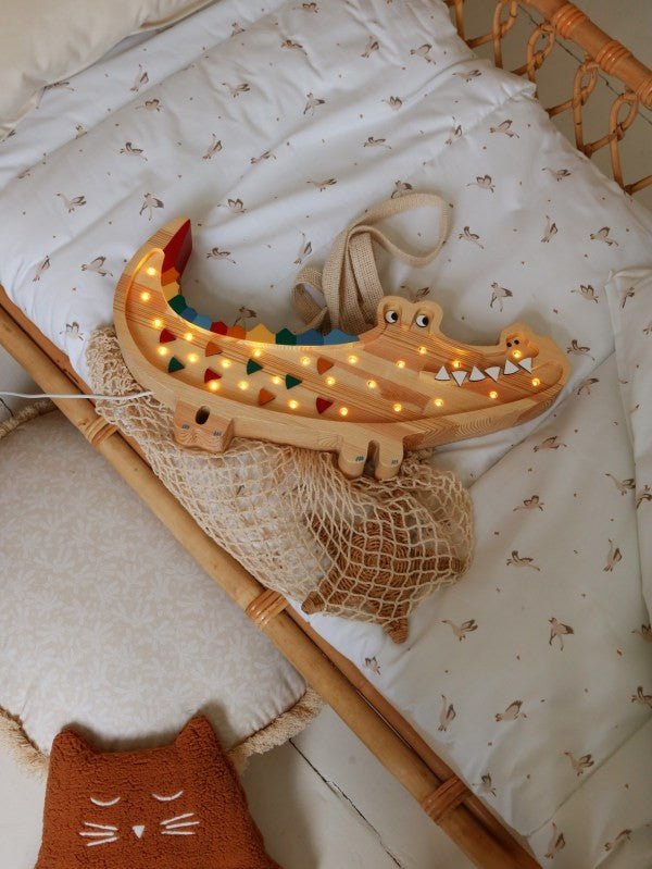 Handmade Wooden Night Light (Crocodile) - Tiny Tugz™