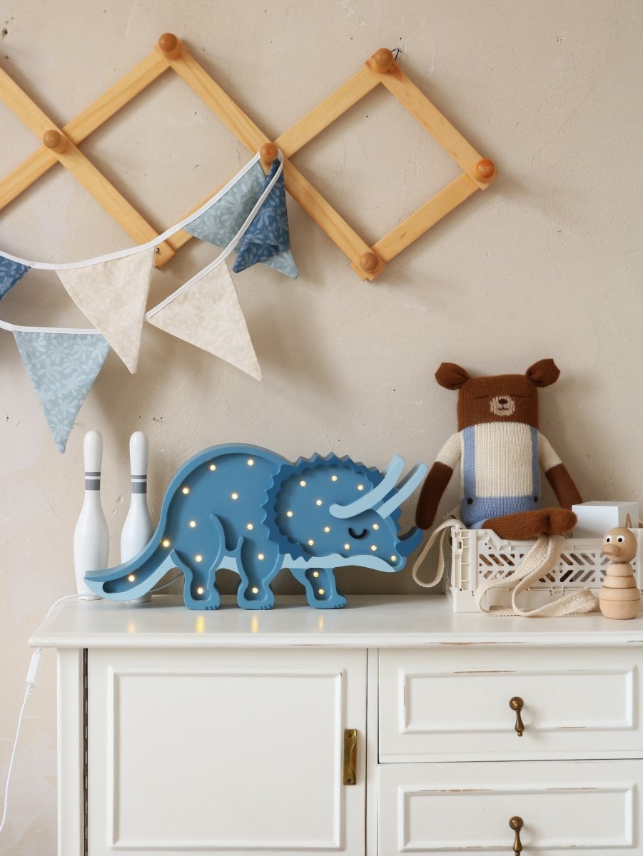 Handmade Wooden Night Light (Dino Triceratops) - Tiny Tugz™