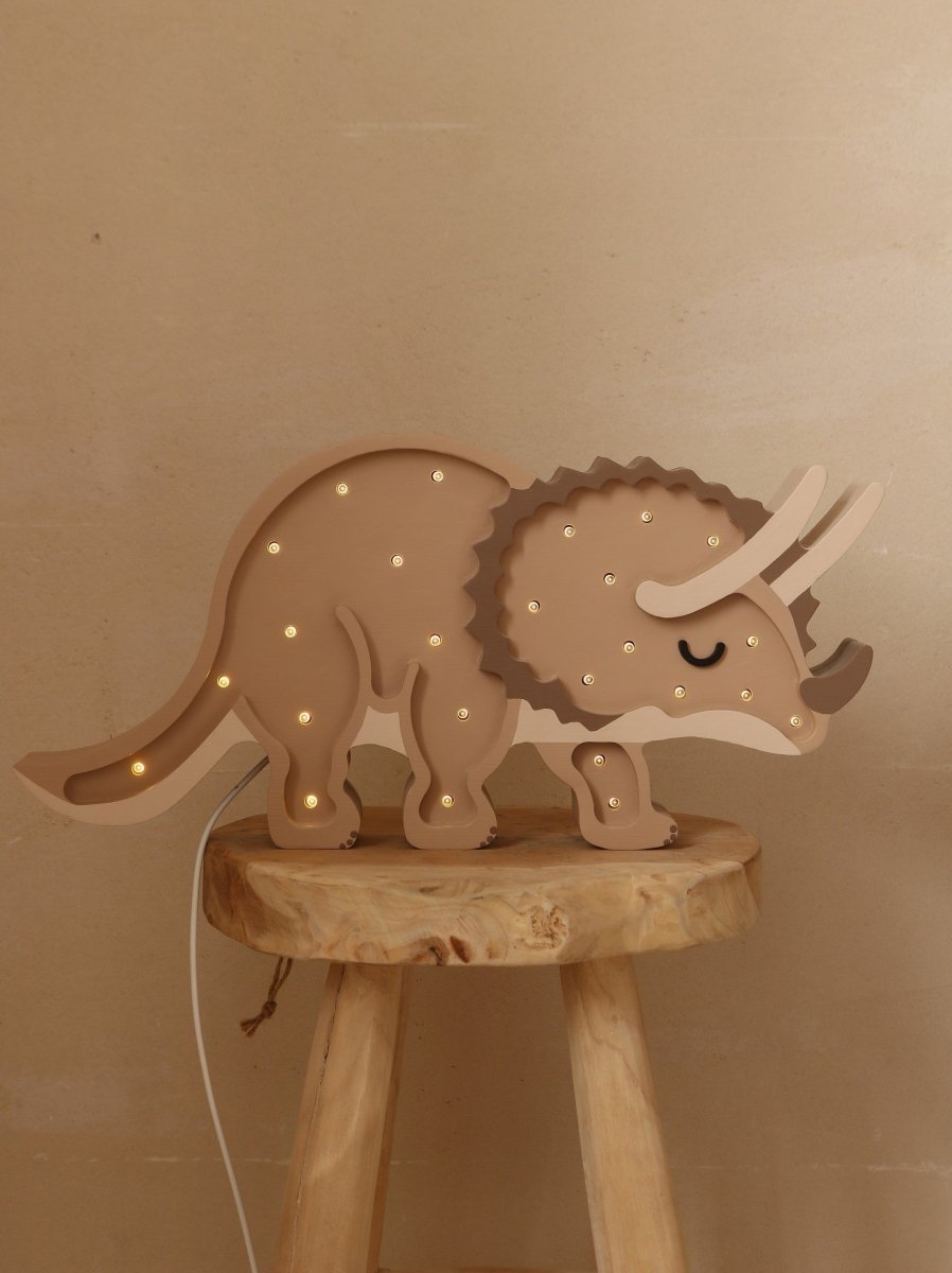 Handmade Wooden Night Light (Dino Triceratops) - Tiny Tugz™