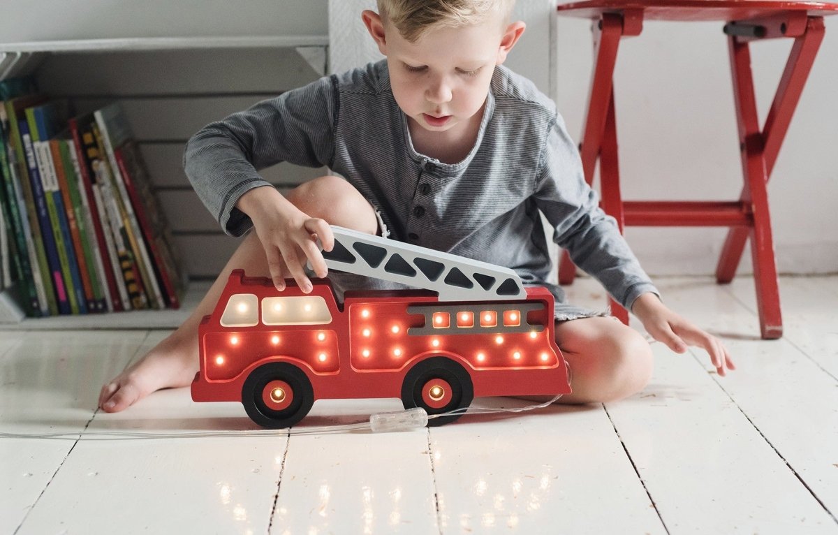 Handmade Wooden Night Light (Firetruck) - Tiny Tugz™
