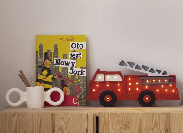 Handmade Wooden Night Light (Firetruck) - Tiny Tugz™
