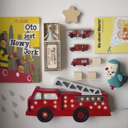 Handmade Wooden Night Light (Firetruck) - Tiny Tugz™