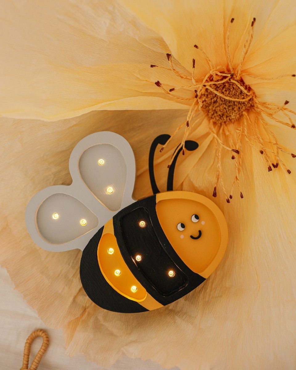 Handmade Wooden Night Light (Happy Bee) - Tiny Tugz™