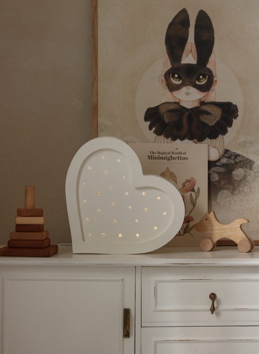 Handmade Wooden Night Light (Heart) - Tiny Tugz™