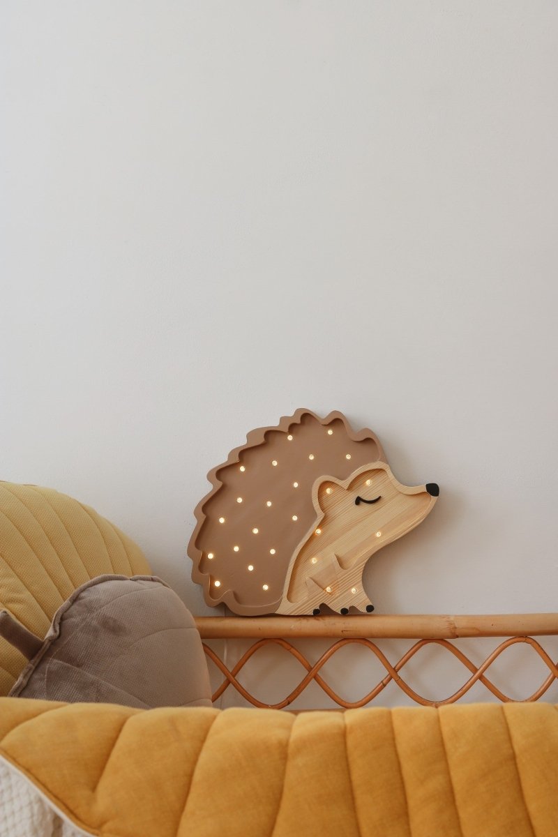 Handmade Wooden Night Light (Hedgehog) - Tiny Tugz™