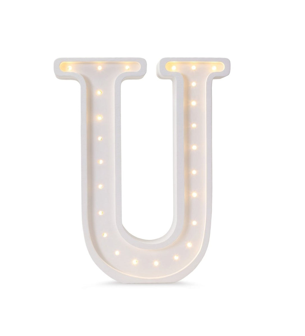 Handmade Wooden Night Light (Letter U) - Tiny Tugz™
