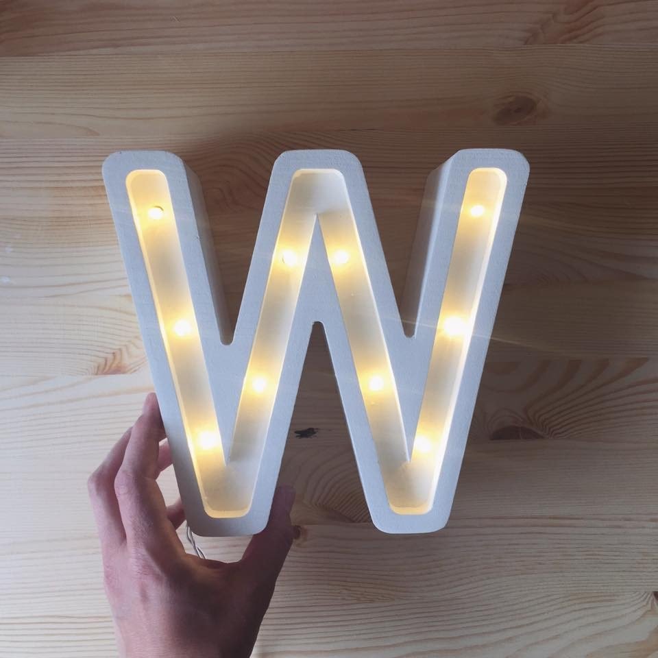 Handmade Wooden Night Light (Letter W) - Tiny Tugz™