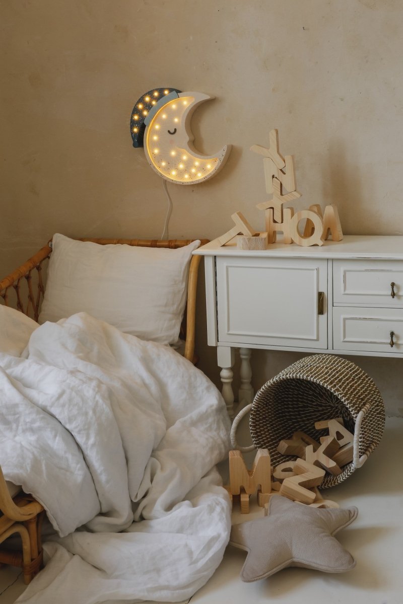 Handmade Wooden Night Light (Moon) - Tiny Tugz™