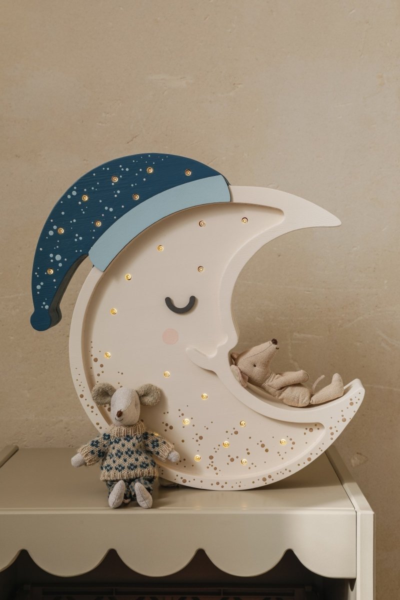 Handmade Wooden Night Light (Moon) - Tiny Tugz™