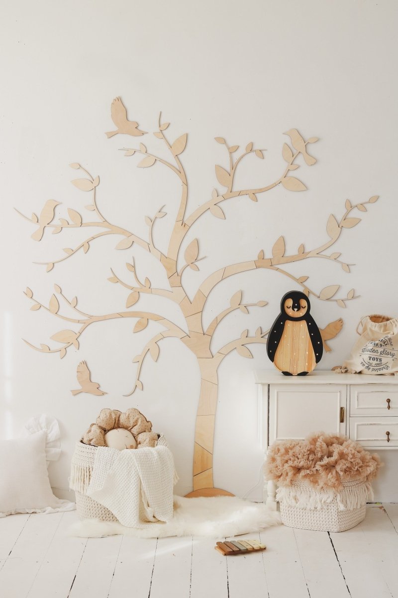 Handmade Wooden Night Light (Penguin) - Tiny Tugz™