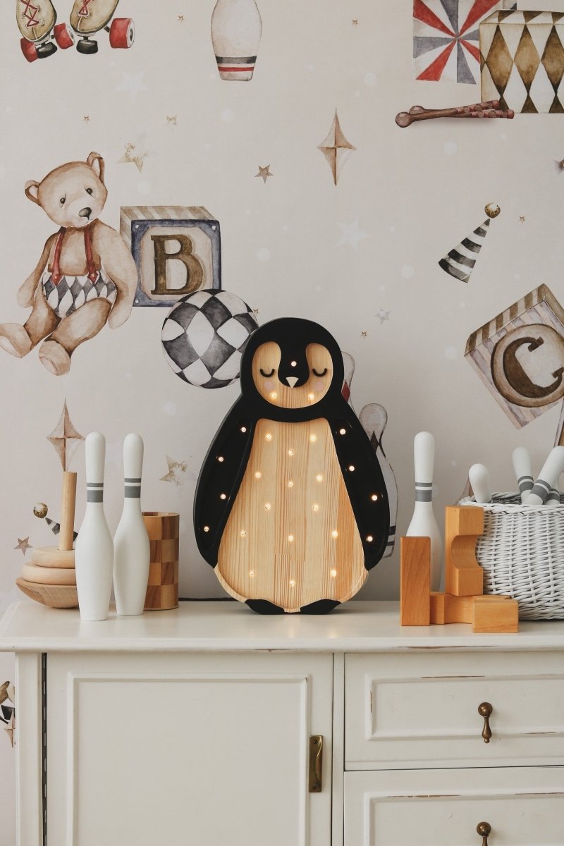 Handmade Wooden Night Light (Penguin) - Tiny Tugz™