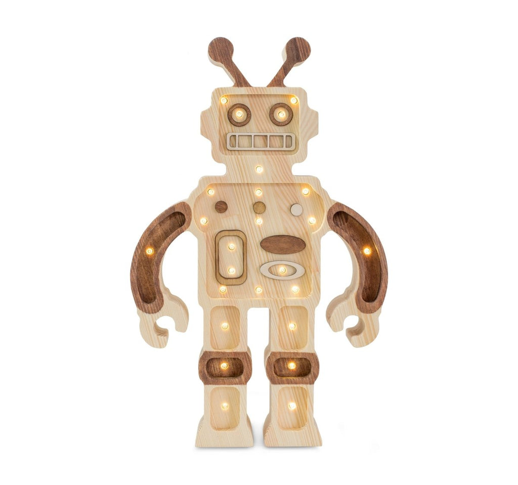 Handmade Wooden Night Light (Robot) - Tiny Tugz™