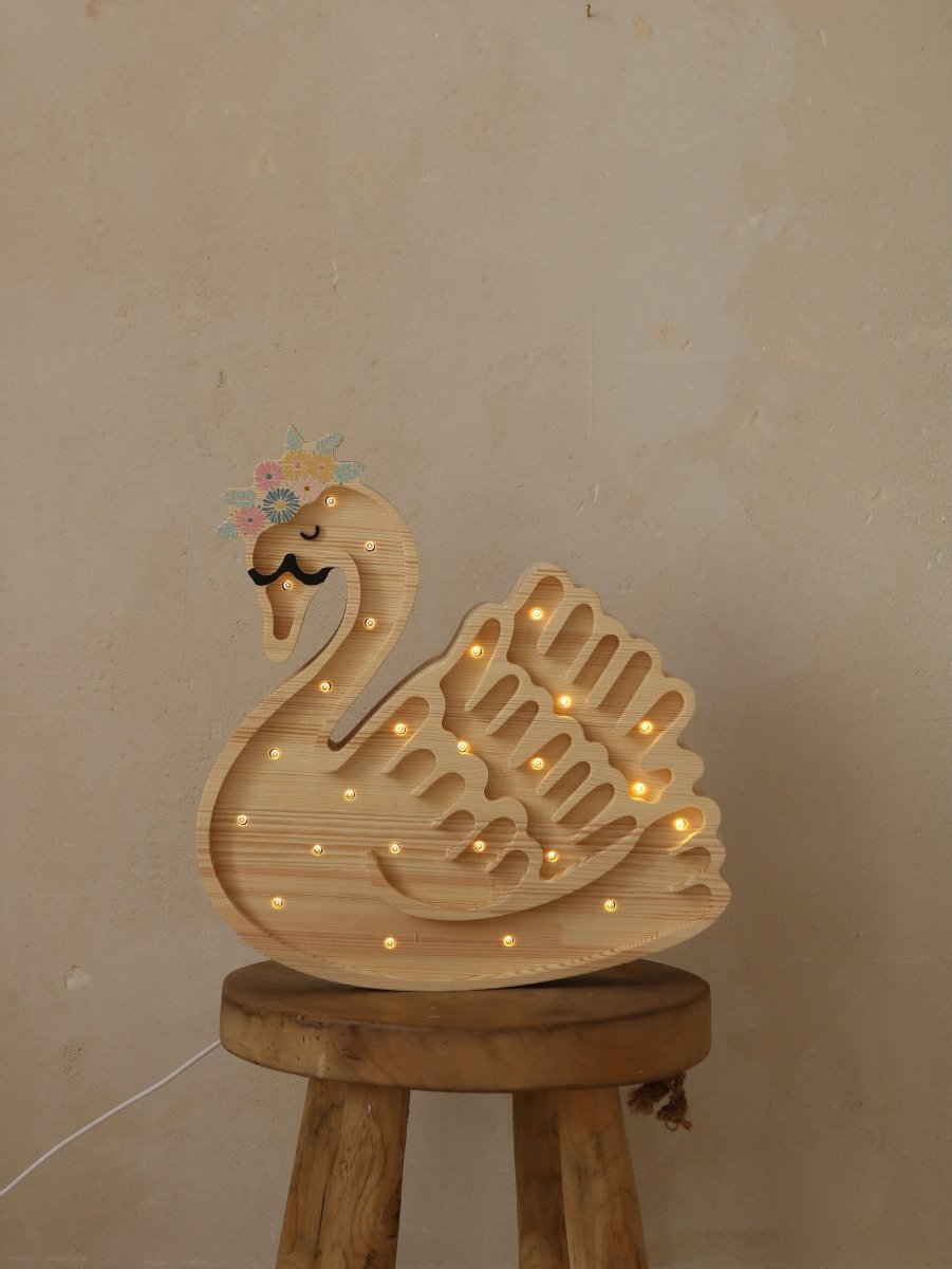 Handmade Wooden Night Light (Swan) - Tiny Tugz™