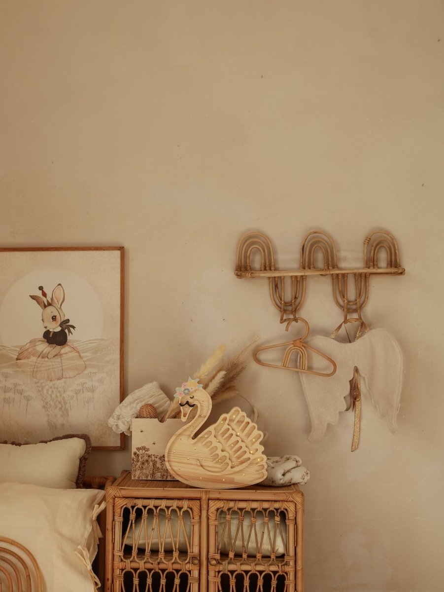 Handmade Wooden Night Light (Swan) - Tiny Tugz™