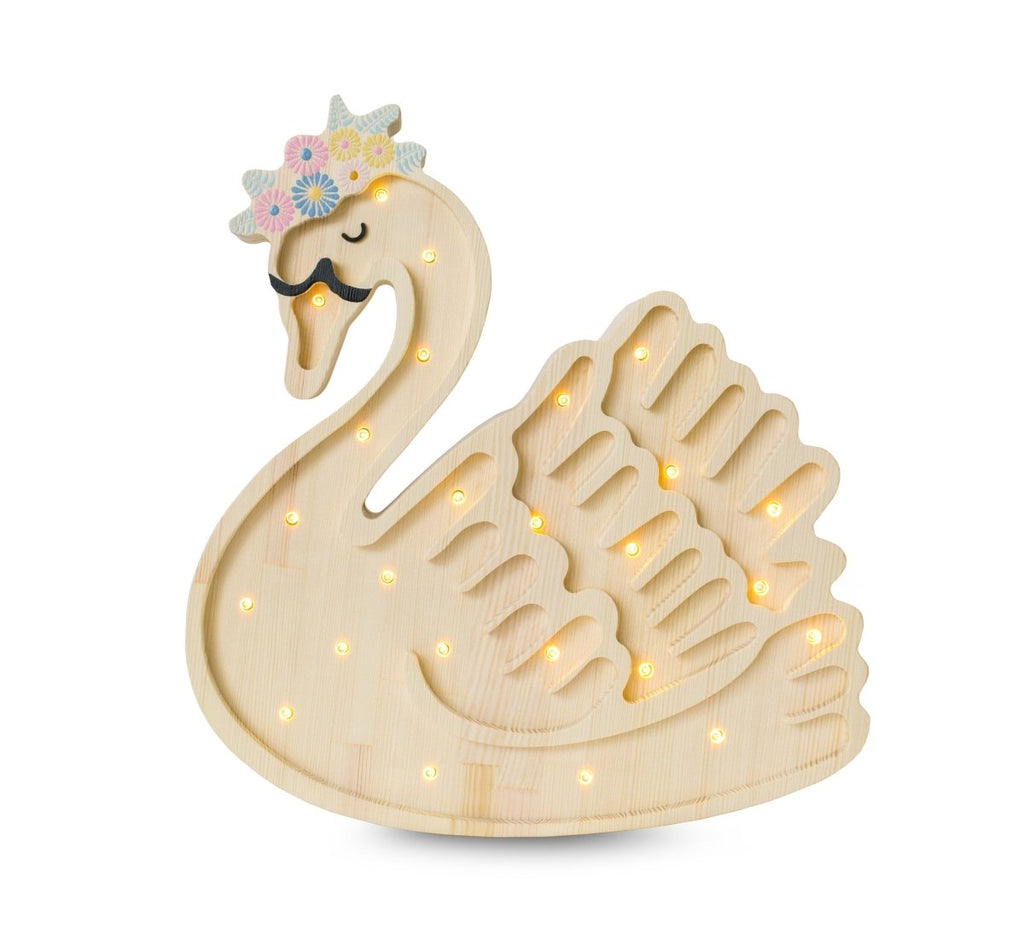 Handmade Wooden Night Light (Swan) - Tiny Tugz™