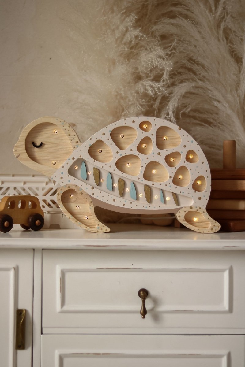 Handmade Wooden Night Light (Turtle) - Tiny Tugz™