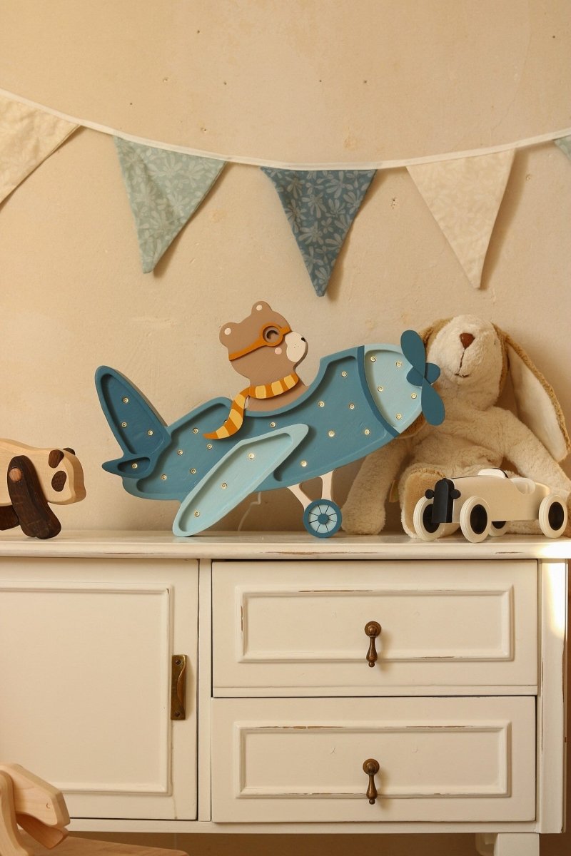 Handmade Wooden Night Light (Vintage Aircraft) - Tiny Tugz™