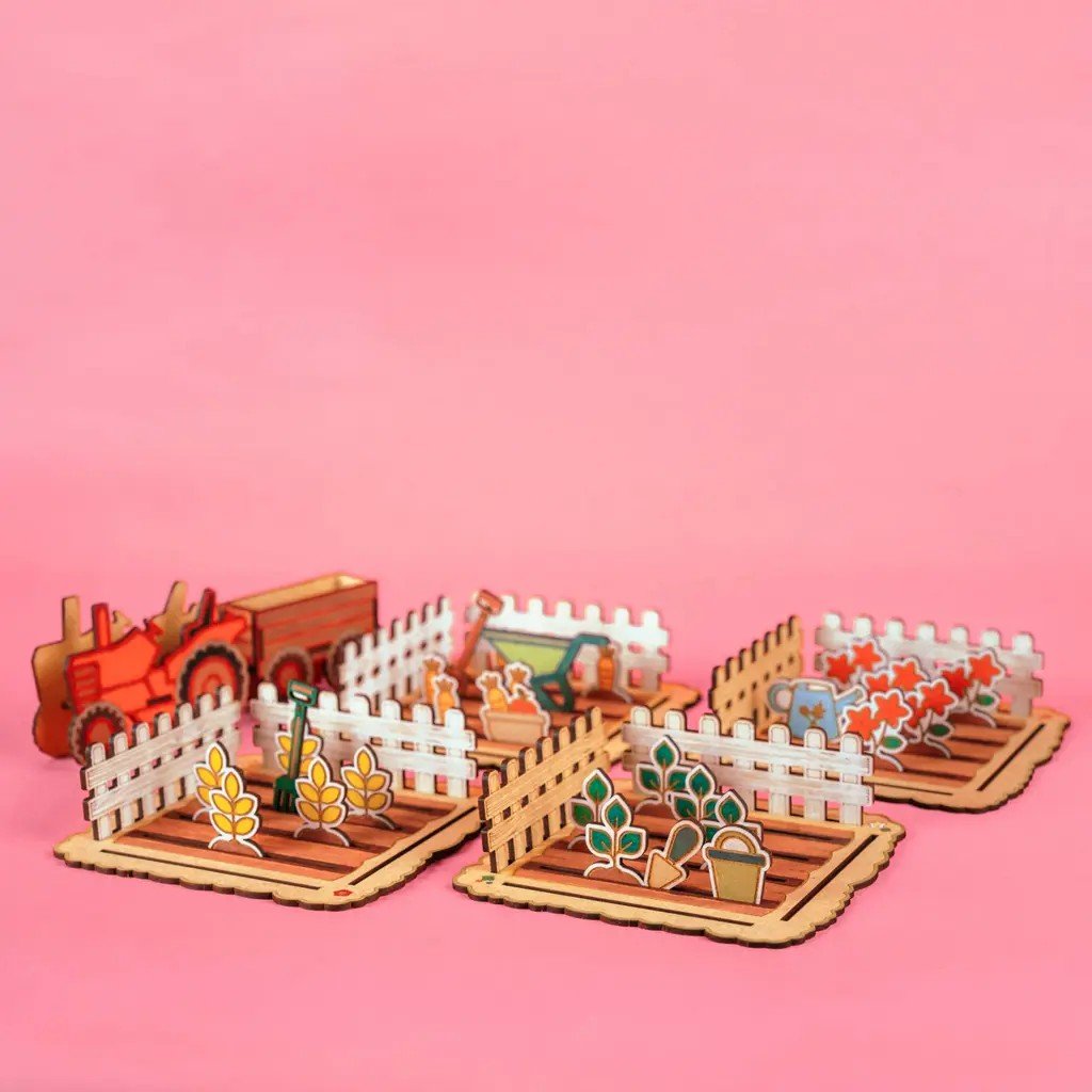 Harvest Time - Colour-Your-Own Wooden Farm Play Set - Tiny Tugz™