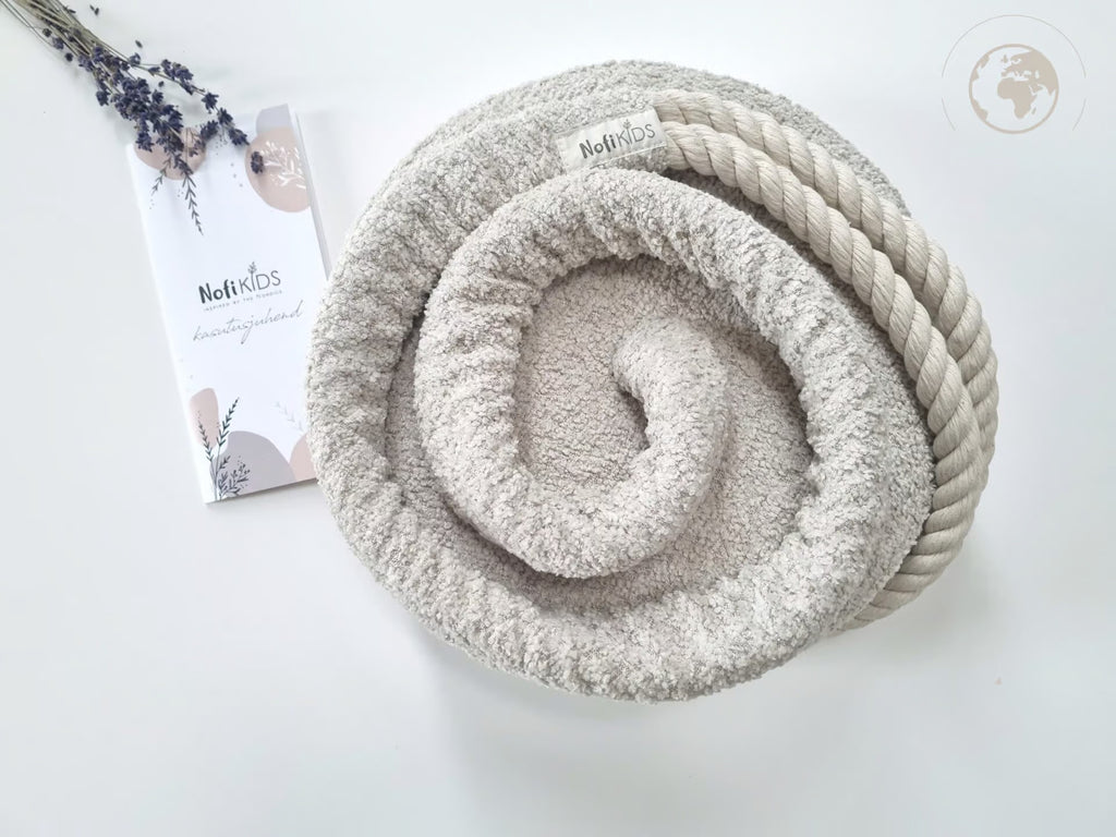 HopOn Swing - Bouclé Pearl White – OEKO-TEX® certified swing, handmade in Estonia