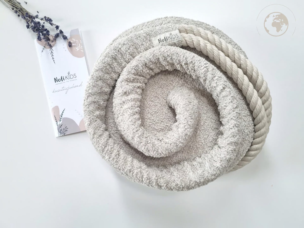 HopOn Swing - Bouclé Pearl White – OEKO-TEX® certified swing, handmade in Estonia