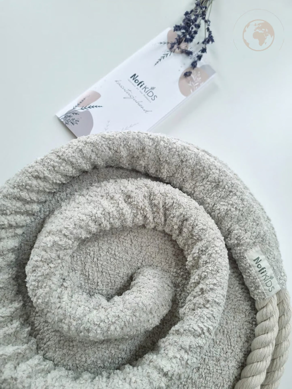 HopOn Swing - Bouclé Pearl White – OEKO-TEX® certified swing, handmade in Estonia