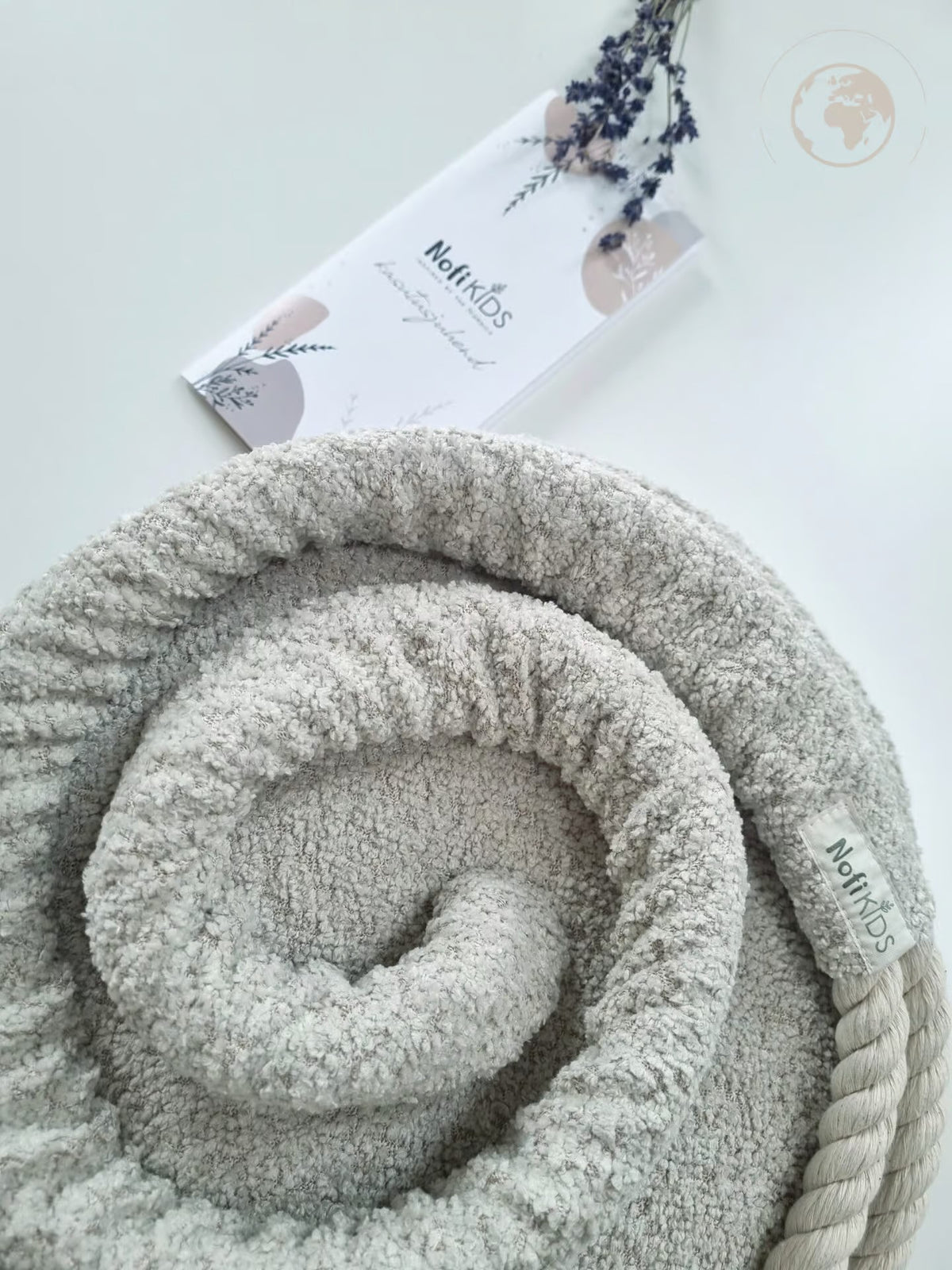 HopOn Swing - Bouclé Pearl White – OEKO-TEX® certified swing, handmade in Estonia