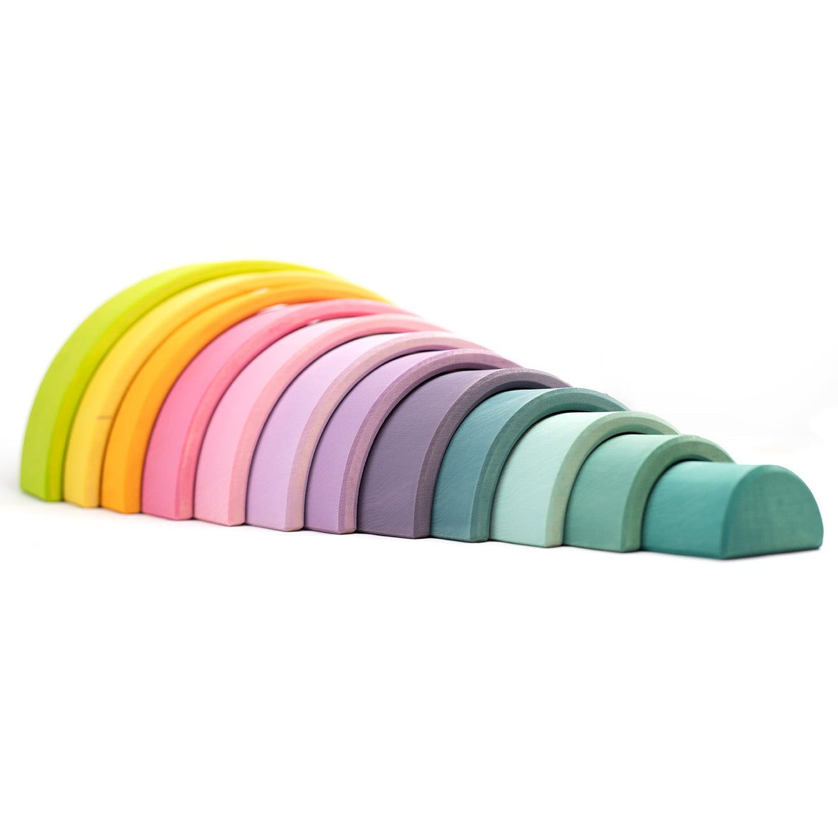 Wooden Toy Stacker - Pastel Rainbow Stacker, Large - Montessori Open-Ended Toy