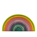 Wooden Toy Stacker - Pastel Rainbow Stacker, Large - Montessori Open-Ended Toy