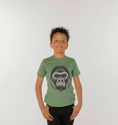 Organic Cotton Kids’ T-Shirt – Embroidery Gorilla Design