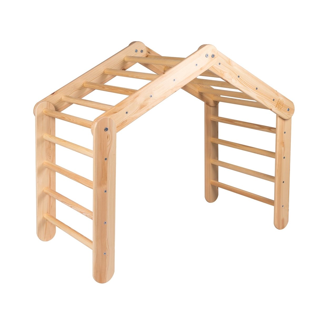 Indoor Large Wooden Montessori Climbing Ladder for Kids – Foldable Birch Plywood Frame (Natural Wood) - Tiny Tugz™