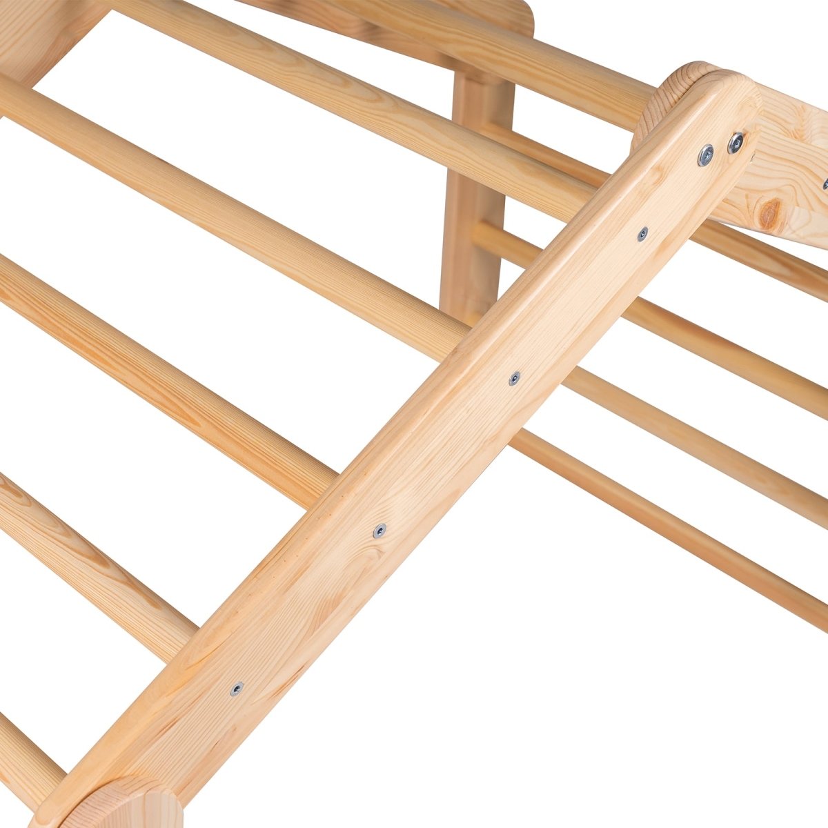 Indoor Large Wooden Montessori Climbing Ladder for Kids – Foldable Birch Plywood Frame (Natural Wood) - Tiny Tugz™