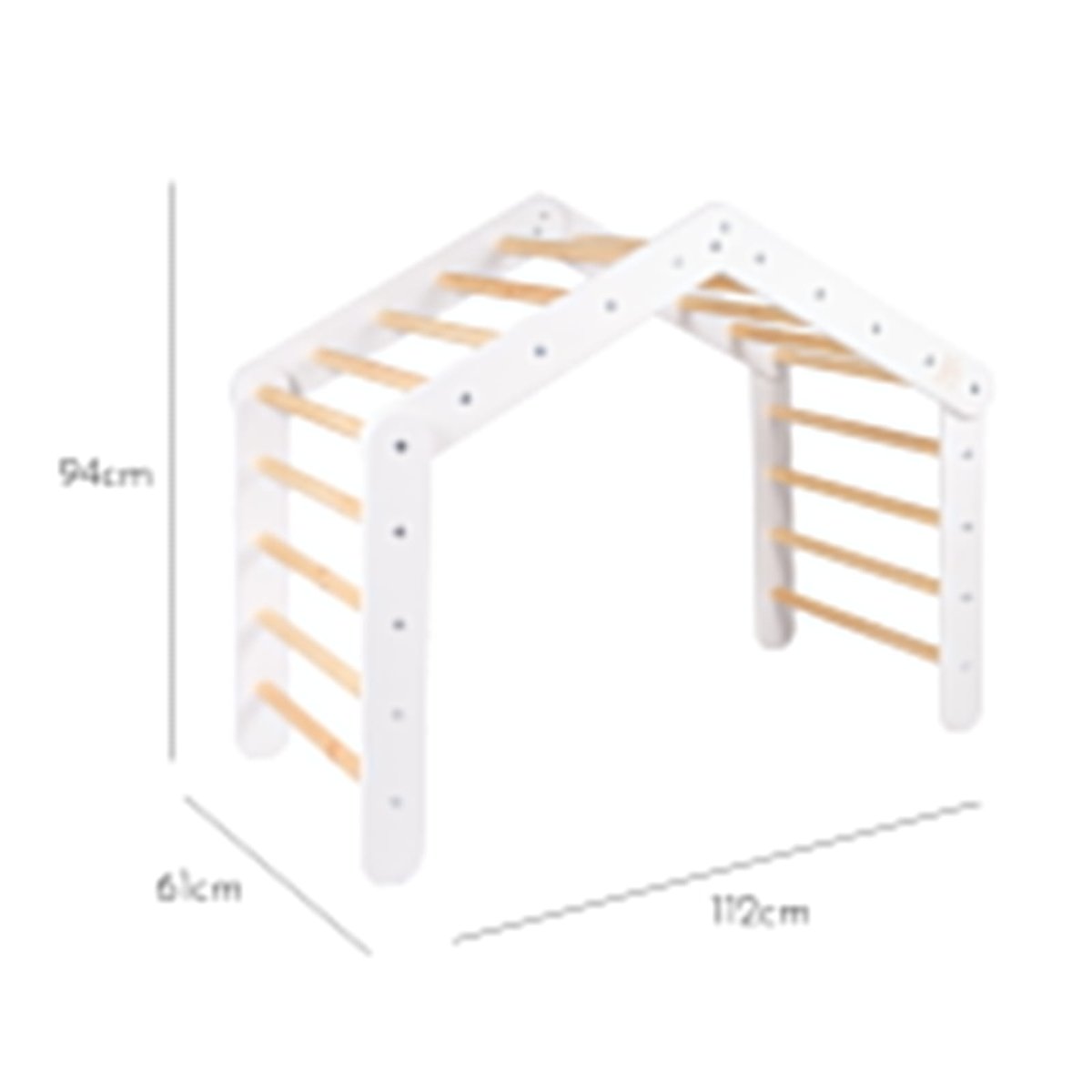 Indoor Large Wooden Montessori Climbing Ladder for Kids – Foldable Birch Plywood Frame (White) - Tiny Tugz™