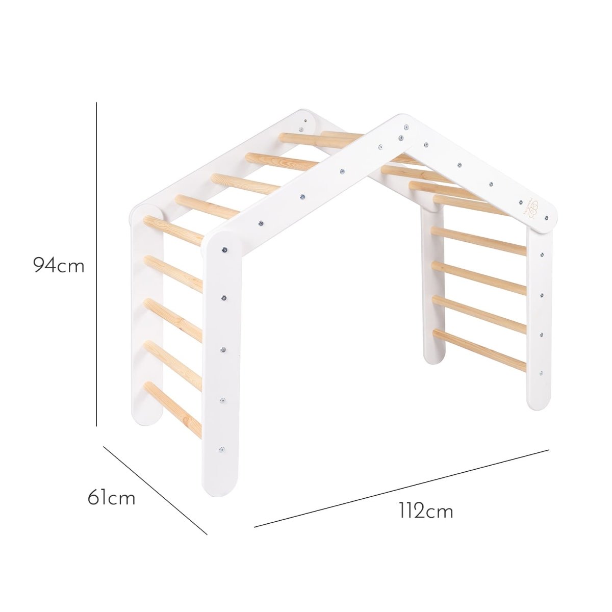 Indoor Large Wooden Montessori Climbing Ladder with Tent Cover for Kids (Pink) – Foldable Birch Plywood Frame (White) - Tiny Tugz™