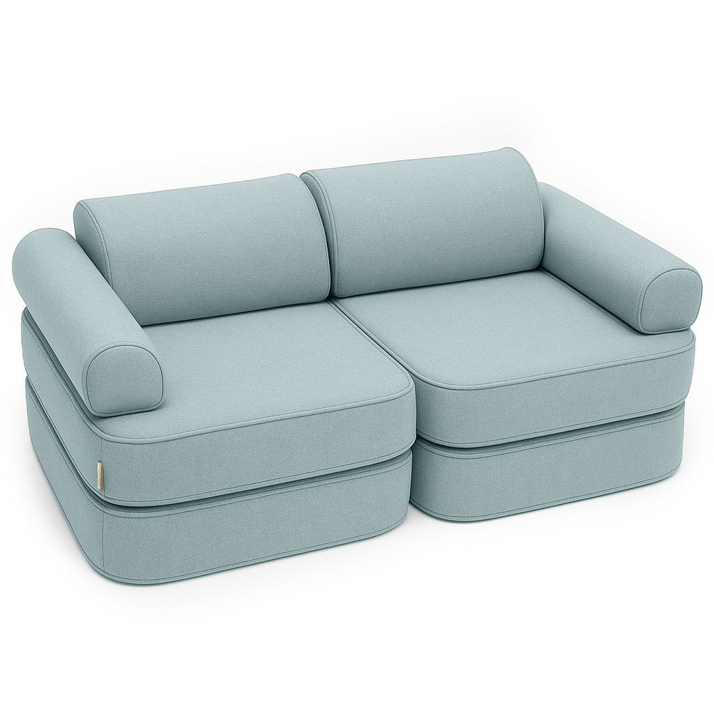 Indoor & Outdoor Kids Sofa Outzy, 6 Pieces - UV & Splash Resistant, 120 x 60 cm (Cloudberry Sky Blue) - Tiny Tugz™