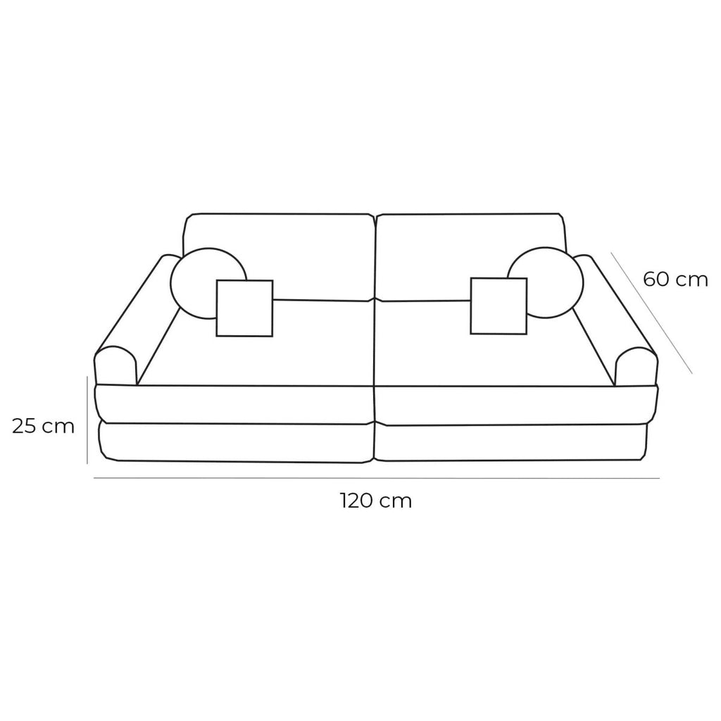 Indoor & Outdoor Kids Sofa Outzy, 6 Pieces - UV & Splash Resistant, 120 x 60 cm (Cloudberry Sky Blue) - Tiny Tugz™