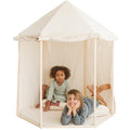Indoor Pavilion Playhouse Tent - Natural Canvas - Wooden Frame, 120 x 120 cm - Tiny Tugz™