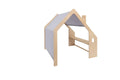 Indoor Wooden Playhouse for Kids (Natural Wood) with Canopy (Blue) - Tiny Tugz™