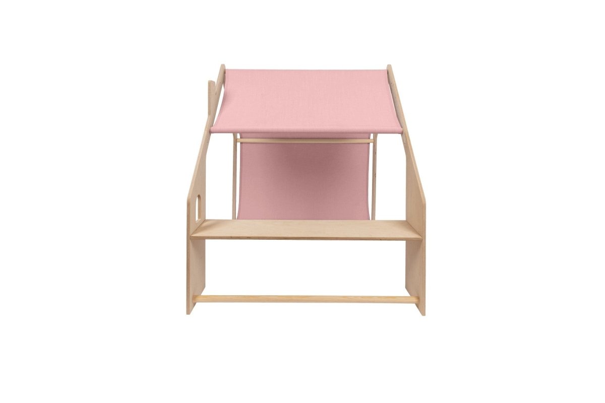 Indoor Wooden Playhouse for Kids (Natural Wood) with Canopy (Pink) - Tiny Tugz™