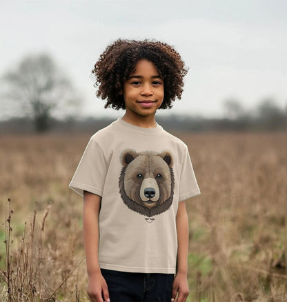 Organic Cotton Kids’ T-Shirt – Embroidery Bear Design