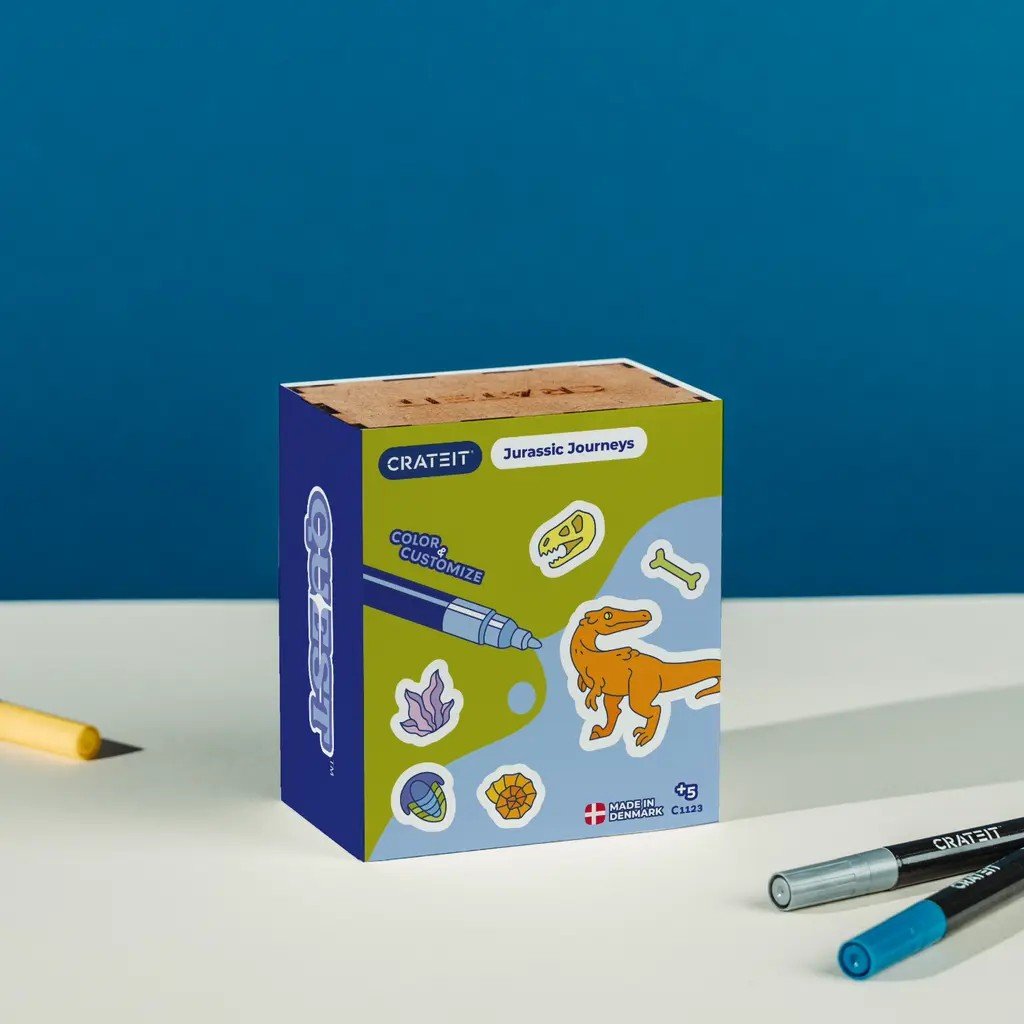 Jurassic Journeys - Colour-Your-Own Wooden Dinosaur Set - Tiny Tugz™
