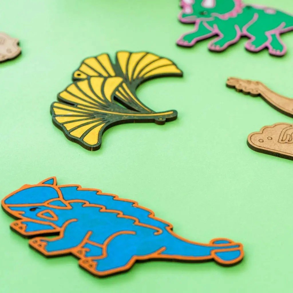 Jurassic Journeys - Colour-Your-Own Wooden Dinosaur Set - Tiny Tugz™
