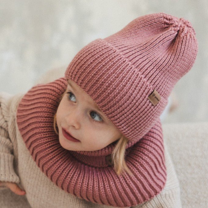 Kids 100% Merino Wool Beanie (Blush) - Tiny Tugz™