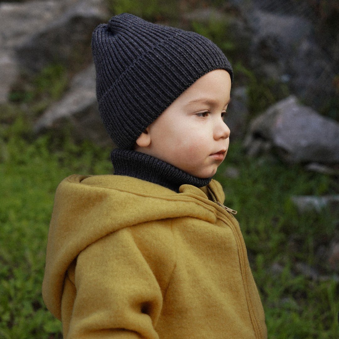 Kids 100% Merino Wool Beanie (Graphite) - Tiny Tugz™