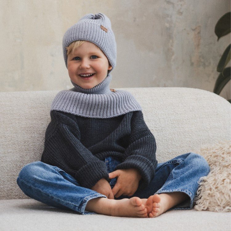 Kids 100% Merino Wool Beanie (Grey) - Tiny Tugz™