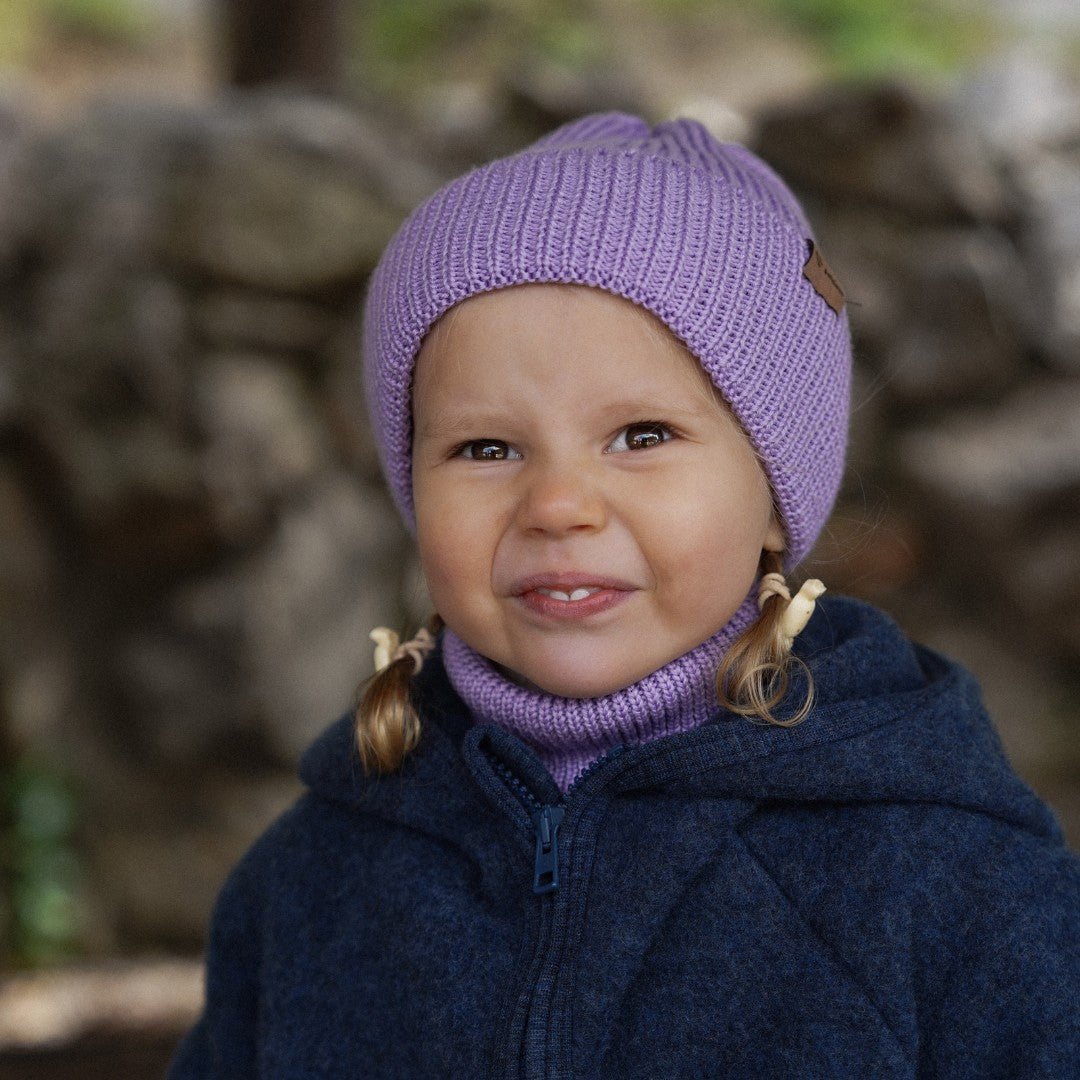 Kids 100% Merino Wool Beanie (Lavender) - Tiny Tugz™